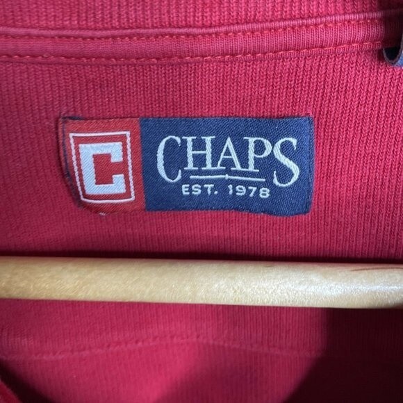 Chaps Men 1/4 Zip Red Pullover Ribbed Sweater Long Sleeve Casual Shirt XL - Picture 8 of 12